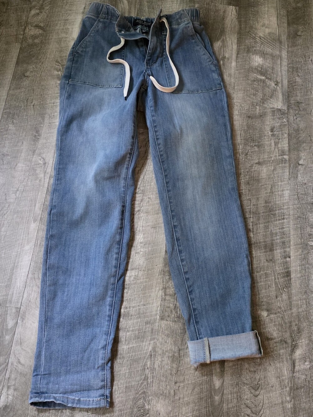 Judy Blue Light Blue Drawstring Boyfriend Jeans - Picture 2 of 7